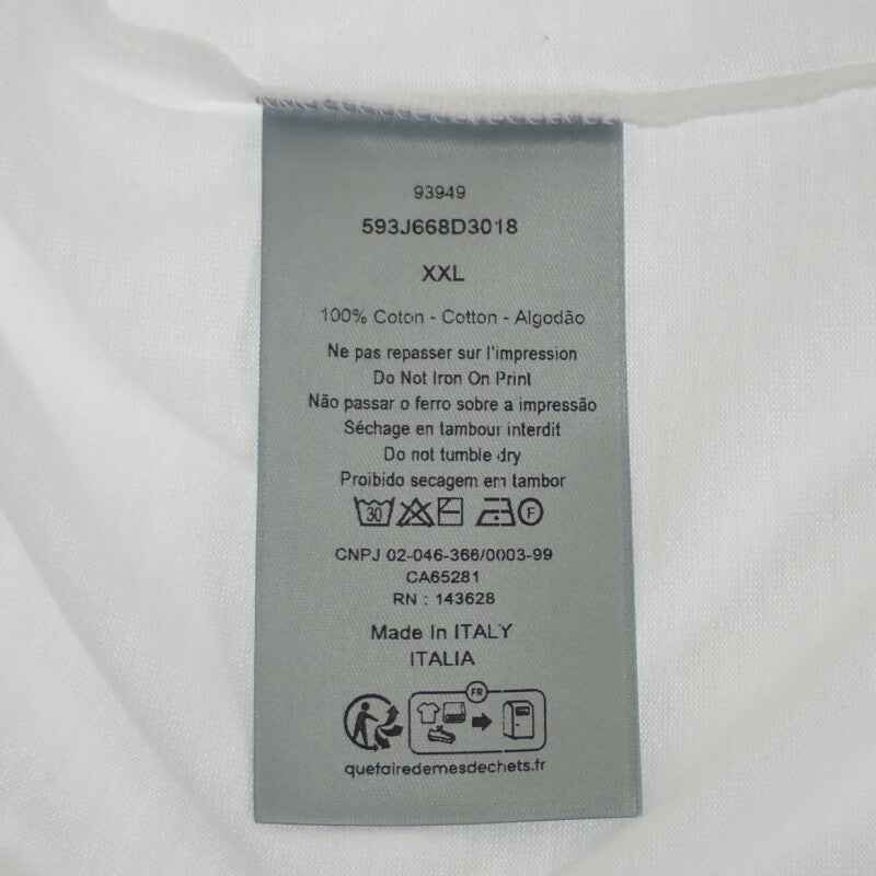 ディオール Dior Montaigne XXL 593J668D3018 半袖Tシャツ コットン ホワイト メンズ【中古】【Aランク】