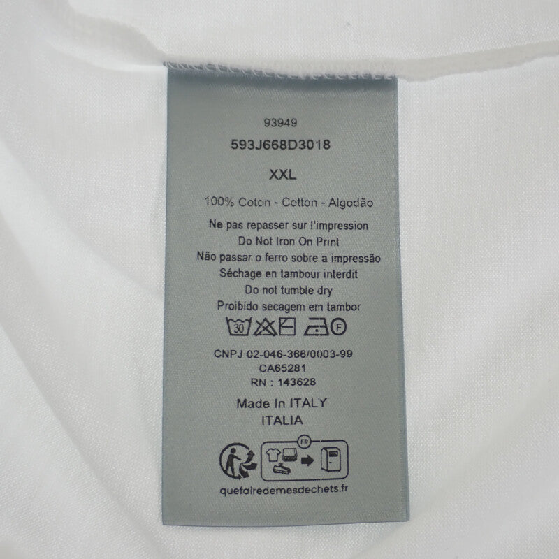 迪奧 Dior Montaigne XXL 593J668D3018 短袖T恤 棉質 白色 男士【二手品】【A級】