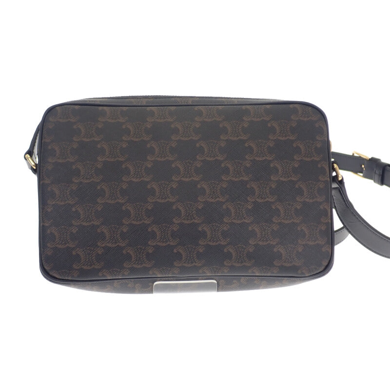 セリーヌ CELINE ミディアムメッセンジャー 194502CIM.38OG ショルダーバッグ PVC ブラック ゴールド金具 レディース【中古】【Aランク】