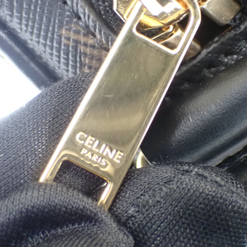 セリーヌ CELINE ミディアムメッセンジャー 194502CIM.38OG ショルダーバッグ PVC ブラック ゴールド金具 レディース【中古】【Aランク】