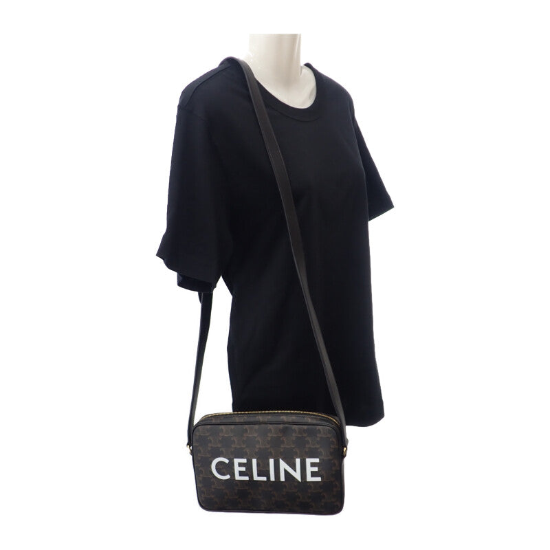 セリーヌ CELINE ミディアムメッセンジャー 194502CIM.38OG ショルダーバッグ PVC ブラック ゴールド金具 レディース【中古】【Aランク】