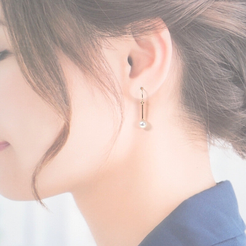 デザインジュエリー パール ピアス K18イエローゴールド パール レディース【中古】【Aランク】