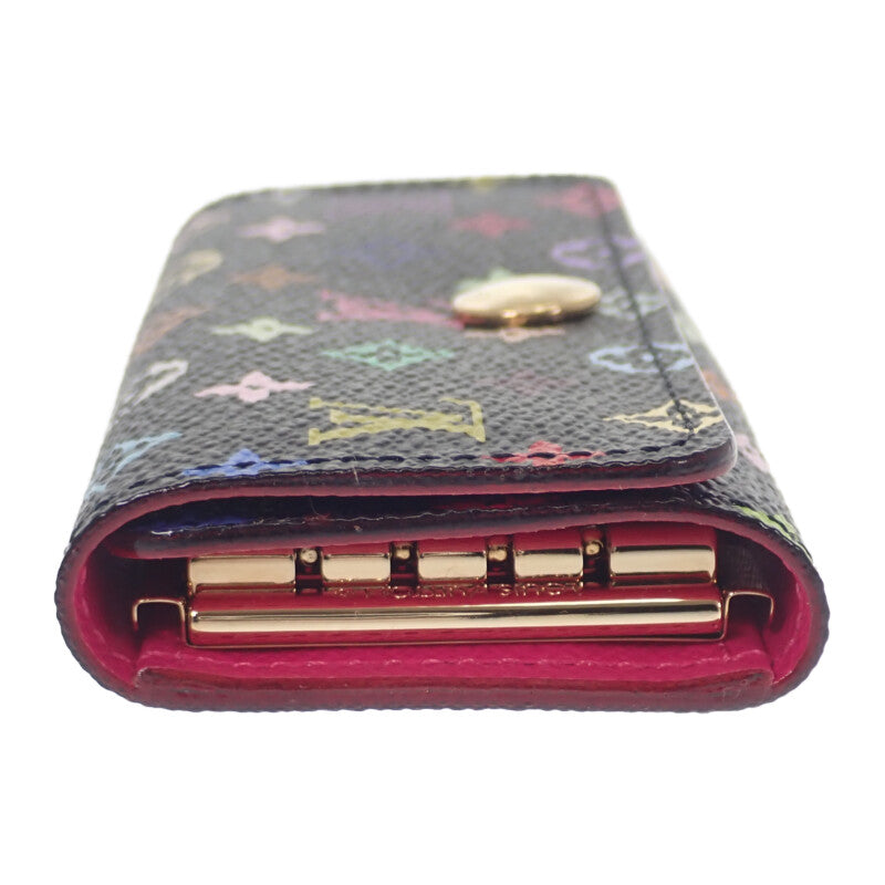 路易威登 LOUIS VUITTON 彩色Monogram四連鑰匙包 M93732 鑰匙包 Monogram 黑色 石榴紅 金色金屬配件 女士【中古】【A級】
