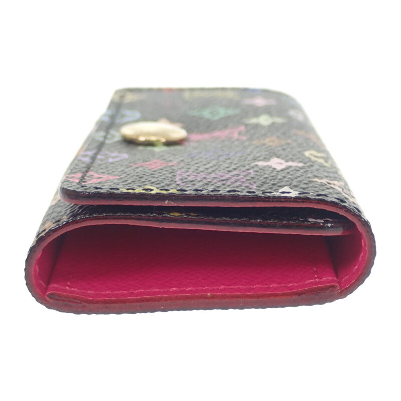 路易威登 LOUIS VUITTON 彩色Monogram四連鑰匙包 M93732 鑰匙包 Monogram 黑色 石榴紅 金色金屬配件 女士【中古】【A級】