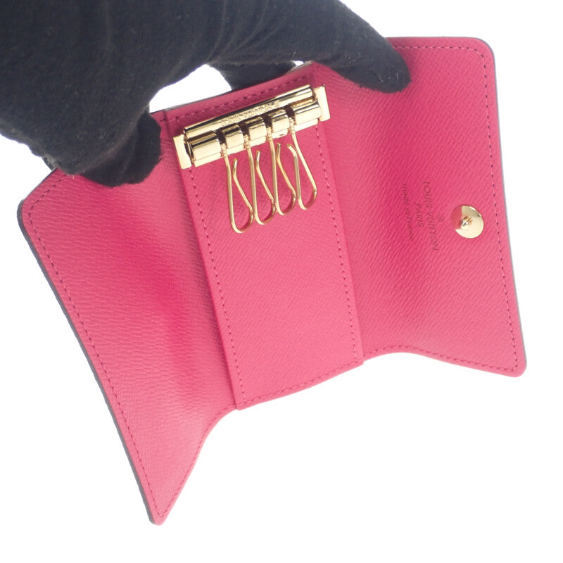 路易威登 LOUIS VUITTON 彩色Monogram四連鑰匙包 M93732 鑰匙包 Monogram 黑色 石榴紅 金色金屬配件 女士【中古】【A級】