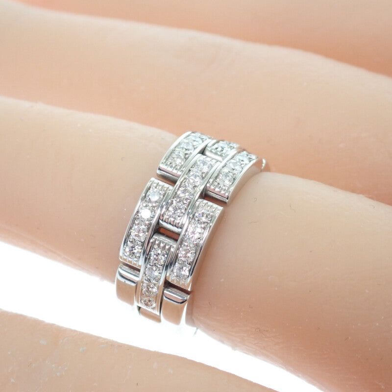 カルティエ CARTIER マイヨン パンテール 3連 10号 N4127250 リング K18ホワイトゴールド ダイヤモンド レディース メンズ【中古】【Aランク】