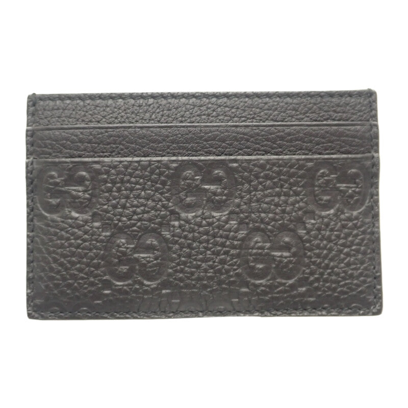 グッチ GUCCI インプリント 835151AAE511000 カードケース グレインレザー ブラック メンズ レディース【中古】【Aランク】