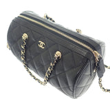 シャネル CHANEL マトラッセ ミニボストン 2025SS AP4474 B10583 2WAYバッグ ショルダーバッグ キャビアスキン ブラック ゴールド金具 レディース【中古】【Aランク】