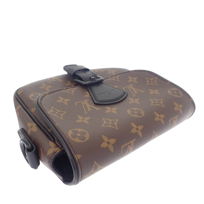 ルイヴィトン LOUIS VUITTON モンスリ メッセンジャーPM M47060 ショルダーバッグ モノグラム マカサー キャンバス ブラウン レディース メンズ【中古】【Aランク】