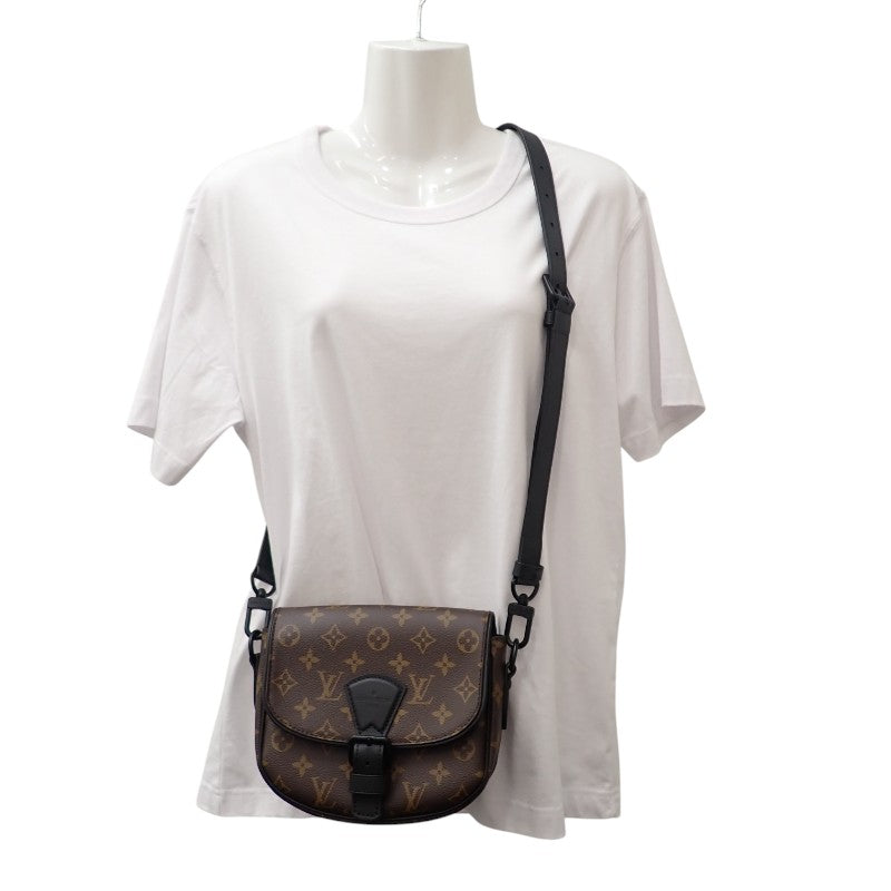 ルイヴィトン LOUIS VUITTON モンスリ メッセンジャーPM M47060 ショルダーバッグ モノグラム マカサー キャンバス ブラウン レディース メンズ【中古】【Aランク】