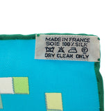 エルメス HERMES カレ90 スカーフ シルク グリーン ブルー レディース【中古】【Aランク】