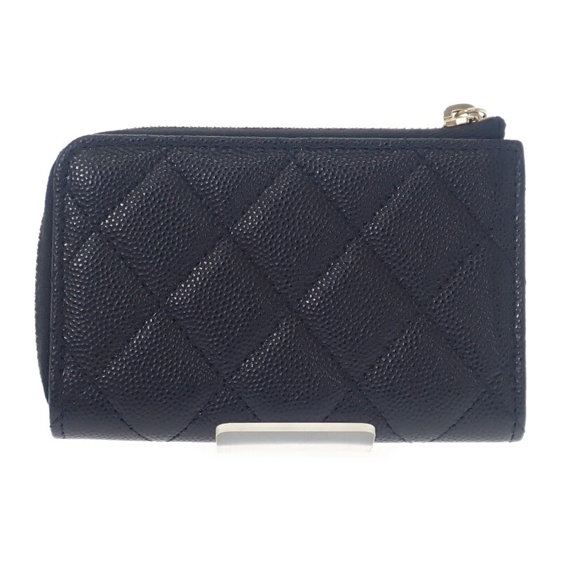 シャネル CHANEL キーリング AP0221 B10583 コインケース キャビアスキン ブラック ゴールド金具 レディース【中古】【Aランク】