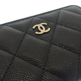 シャネル CHANEL キーリング AP0221 B10583 コインケース キャビアスキン ブラック ゴールド金具 レディース【中古】【Aランク】