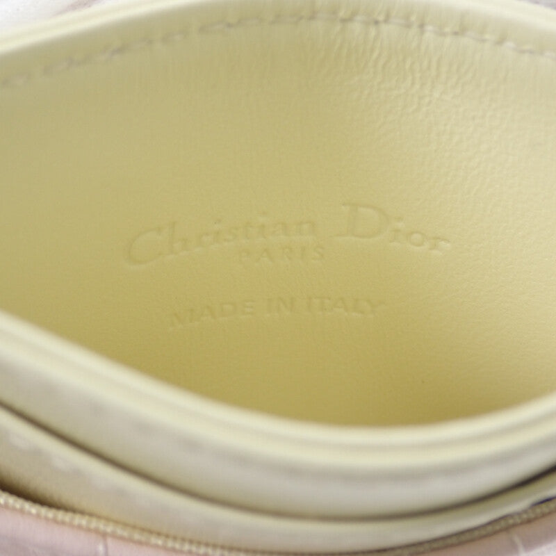 ディオール Dior Lady Dior Freesia カードホルダー S0974OBWS カードケース ラムスキン ピンク イエロー ゴールド金具 レディース【中古】【Aランク】
