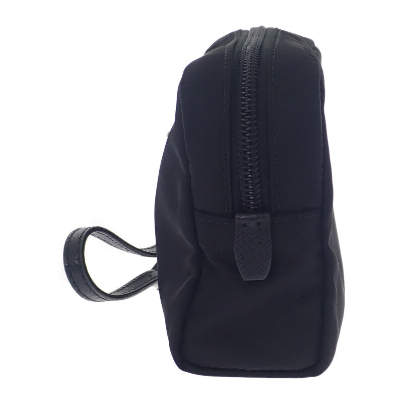 PRADA 普拉達 小型 Re-Nylon 1NS021 尼龍黑色化妝包 銀色金屬配件 男女通用【中古】【A級】