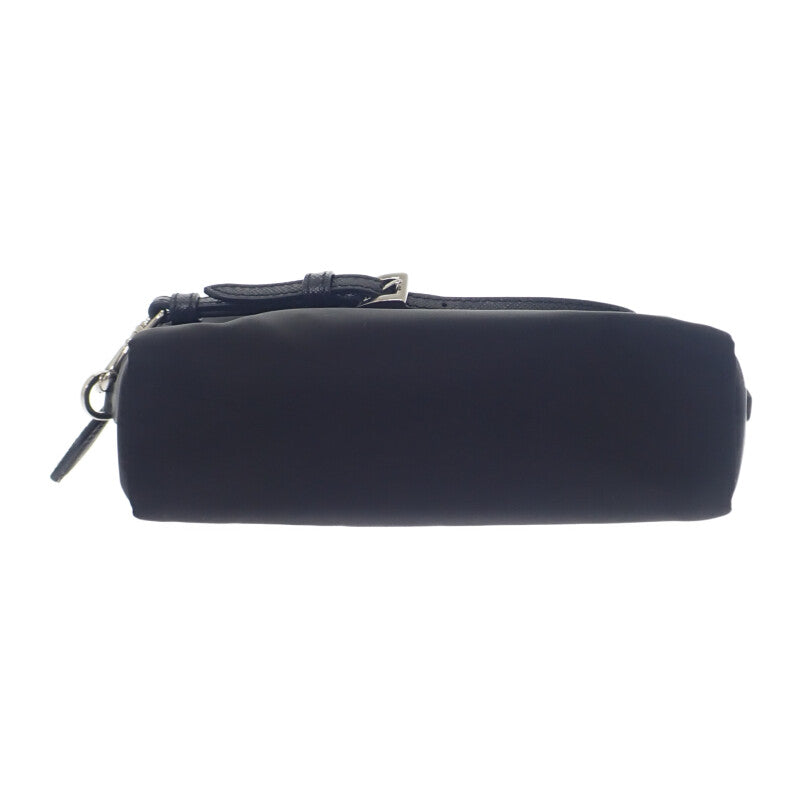 PRADA 普拉達 小型 Re-Nylon 1NS021 尼龍黑色化妝包 銀色金屬配件 男女通用【中古】【A級】