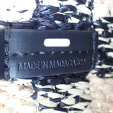 ロエベ LOEWE フォントトート ミニ ALF1V46X10 ショルダーバッグ ラフィア レザー ブラック ナチュラル レディース【中古】【ABランク】