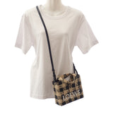 ロエベ LOEWE フォントトート ミニ ALF1V46X10 ショルダーバッグ ラフィア レザー ブラック ナチュラル レディース【中古】【ABランク】