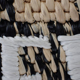 ロエベ LOEWE フォントトート ミニ ALF1V46X10 ショルダーバッグ ラフィア レザー ブラック ナチュラル レディース【中古】【ABランク】