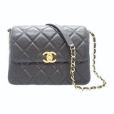 シャネル CHANEL スモールフラップバッグ AS4908 ショルダーバッグ キャビアスキン ブラック ゴールド金具 レディース【中古】【ABランク】