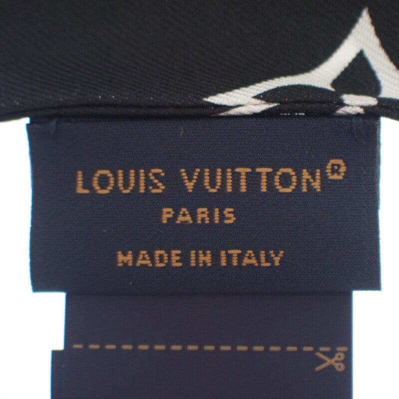 路易威登 LOUIS VUITTON 絲巾 Monogram Confidential M78656 絲綢 黑色 女款【二手】【A級】