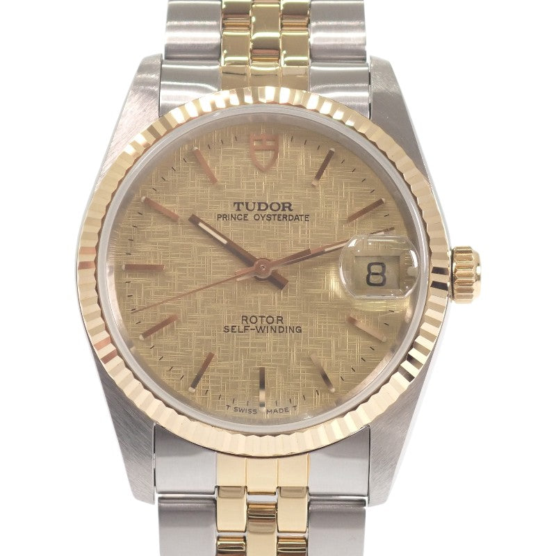 チューダー TUDOR チュードル プリンスデイト 74033 腕時計 ステンレススチール GP イエローゴールド 自動巻き ゴールド文字盤 メンズ【中古】【Aランク】