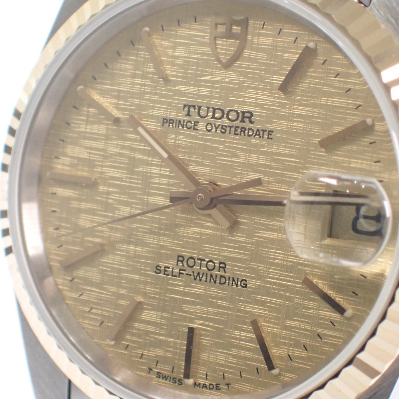 チューダー TUDOR チュードル プリンスデイト 74033 腕時計 ステンレススチール GP イエローゴールド 自動巻き ゴールド文字盤 メンズ【中古】【Aランク】