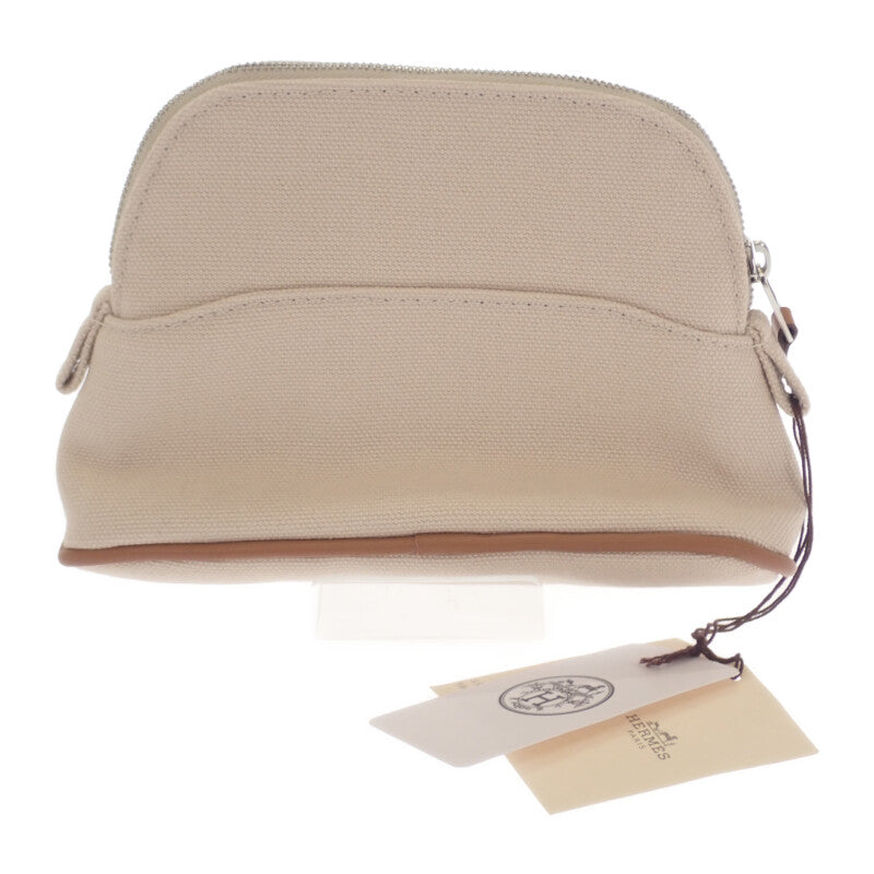 愛馬仕 HERMES Bolide Mini Mini H103772M_01 帆布化妝包 天然色 象牙白 橘色 女士【中古】【A級品】