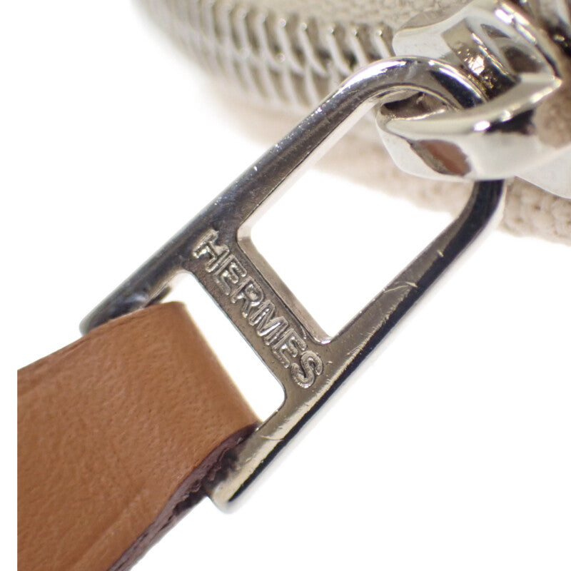 愛馬仕 HERMES Bolide Mini Mini H103772M_01 帆布化妝包 天然色 象牙白 橘色 女士【中古】【A級品】