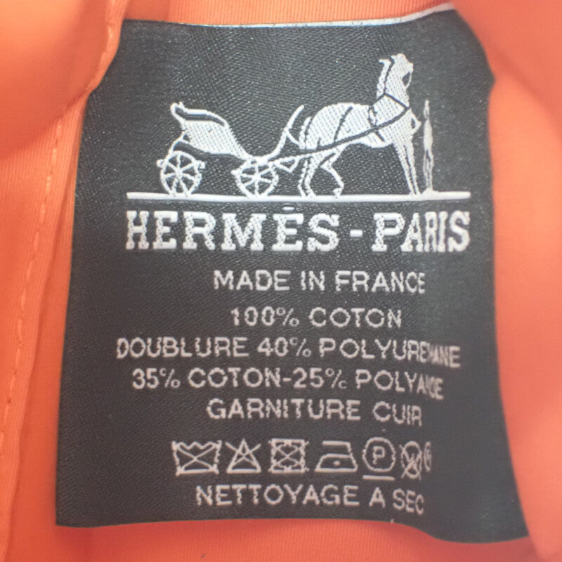 愛馬仕 HERMES Bolide Mini Mini H103772M_01 帆布化妝包 天然色 象牙白 橘色 女士【中古】【A級品】