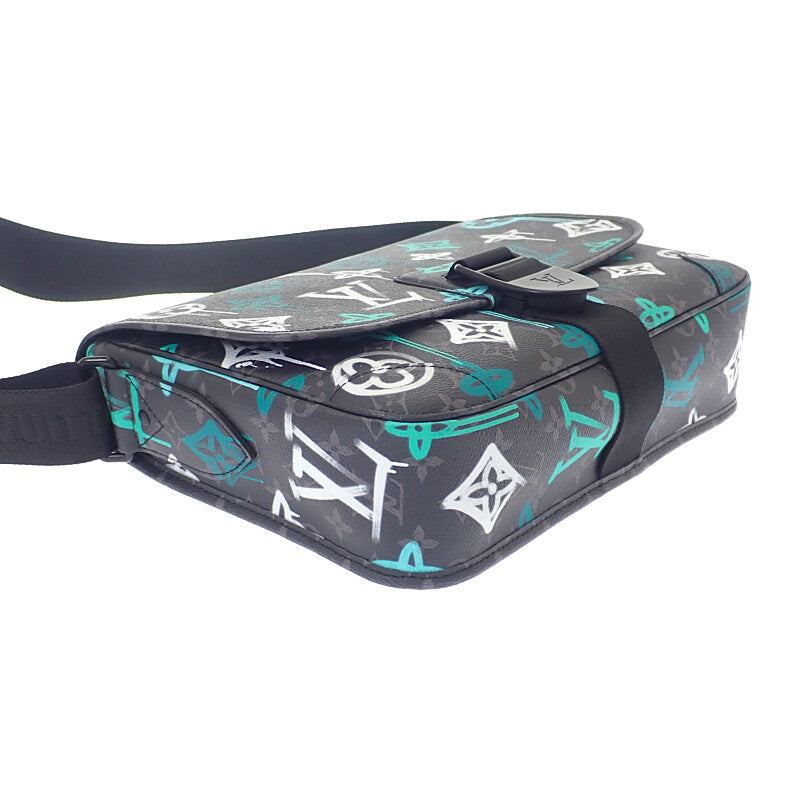 ルイヴィトン LOUIS VUITTON アーチー・メッセンジャー M21394 ショルダーバッグ モノグラムエクリプスキャンバス ブラック メンズ【中古】【Aランク】