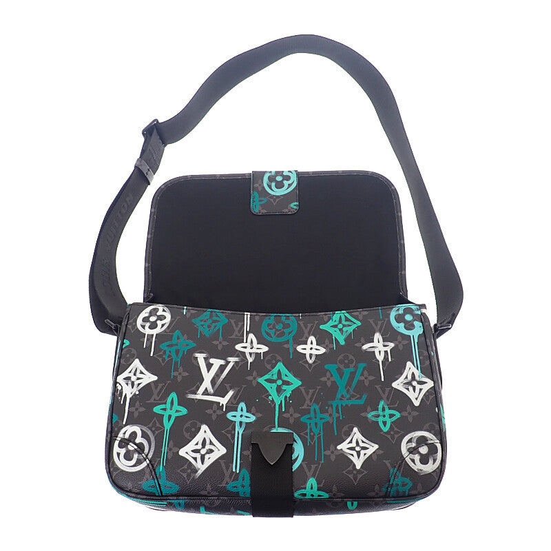 ルイヴィトン LOUIS VUITTON アーチー・メッセンジャー M21394 ショルダーバッグ モノグラムエクリプスキャンバス ブラック メンズ【中古】【Aランク】