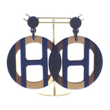 エルメス HERMES Hエキップ H057086FL25 ピアス バッファローホーン ブルー ブラウン レディース【中古】【Aランク】