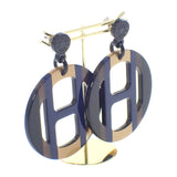 エルメス HERMES Hエキップ H057086FL25 ピアス バッファローホーン ブルー ブラウン レディース【中古】【Aランク】