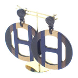 エルメス HERMES Hエキップ H057086FL25 ピアス バッファローホーン ブルー ブラウン レディース【中古】【Aランク】