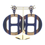 エルメス HERMES Hエキップ H057086FL25 ピアス バッファローホーン ブルー ブラウン レディース【中古】【Aランク】