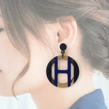 エルメス HERMES Hエキップ H057086FL25 ピアス バッファローホーン ブルー ブラウン レディース【中古】【Aランク】