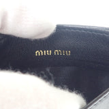 ミュウミュウ MIUMIU マテラッセレザー 5MC076_AFPP_F0002 カードケース ラムスキン ブラック ゴールド金具 レディース【中古】【ABランク】