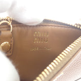 ミュウミュウ MIUMIU ロゴ レザー コインケース 5MC0932C3Y カードケース カーフ コニャック ブラウン系 ゴールド金具 レディース【中古】【ABランク】