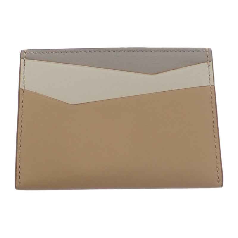 ロエベ LOEWE パズルプレーン C510Q77X06 カードケース カーフ ベージュ レディース【中古】【ABランク】