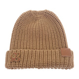 ロエベ LOEWE アナグラムブローチビーニー F000487XEK ニットキャップ ウール キャメル メンズ レディース【中古】【Aランク】