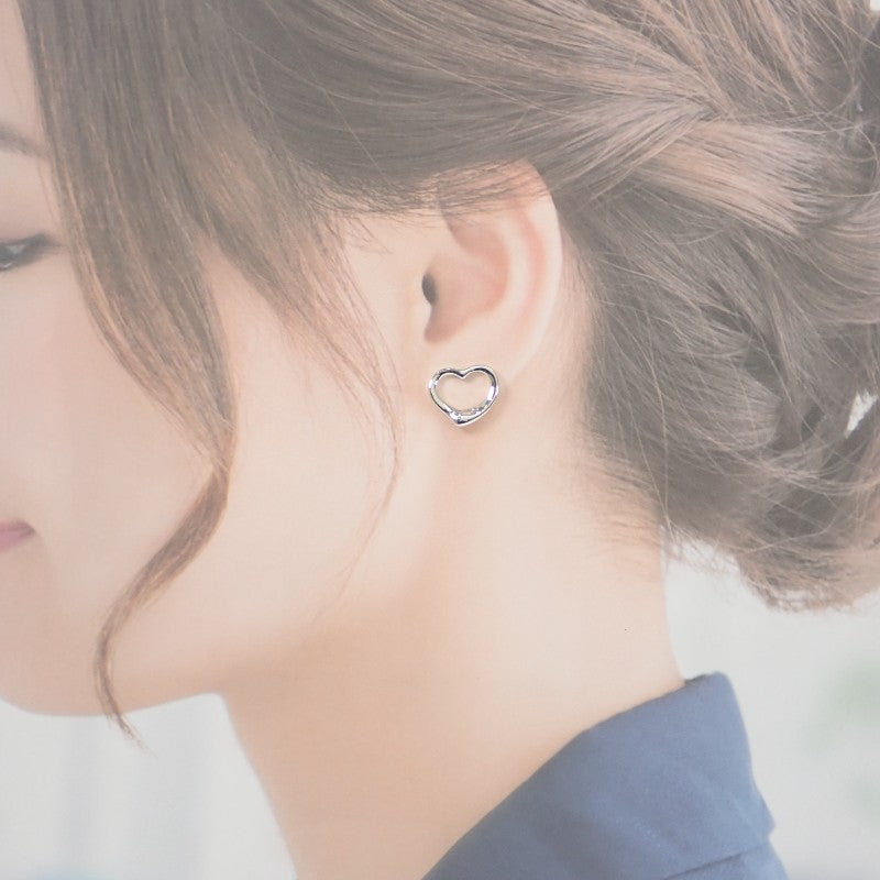 Tiffany & Co. 蒂芙尼 Open Heart 開心形耳環 925純銀 女士【中古】【A級】