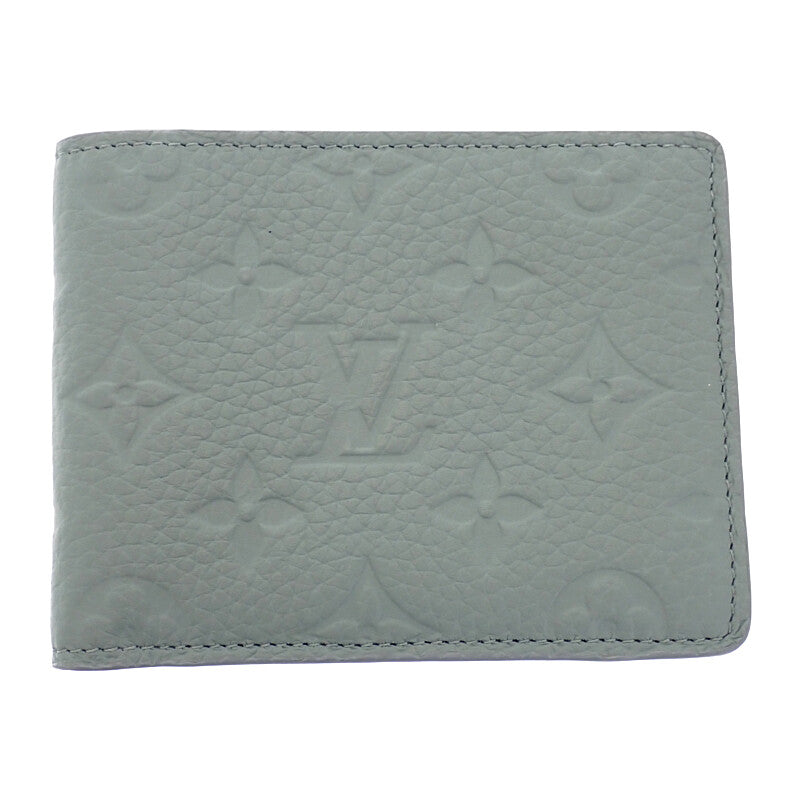 ルイヴィトン LOUIS VUITTON ポルトフォイユ・ミュルティプル M14252 二つ折り財布 トリヨンモノグラム グレー レディース【中古】【Aランク】