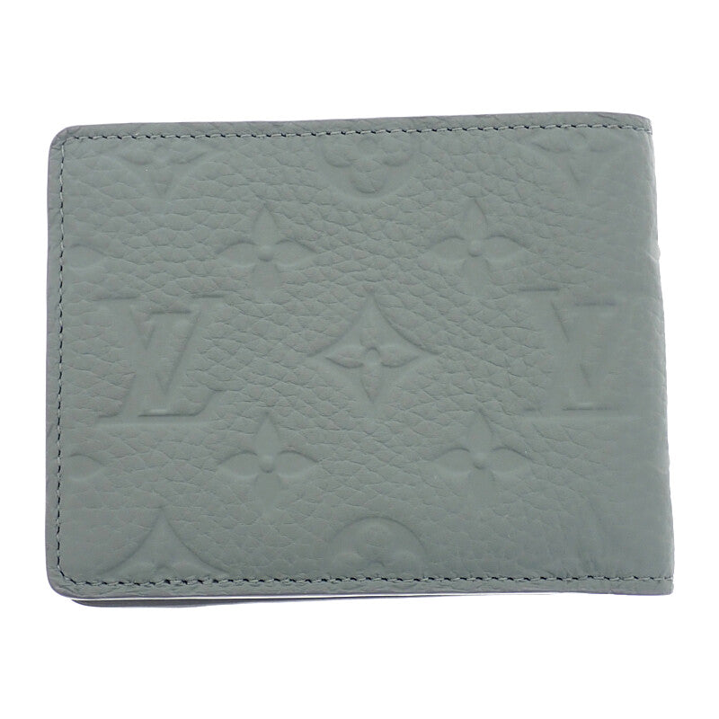 ルイヴィトン LOUIS VUITTON ポルトフォイユ・ミュルティプル M14252 二つ折り財布 トリヨンモノグラム グレー レディース【中古】【Aランク】