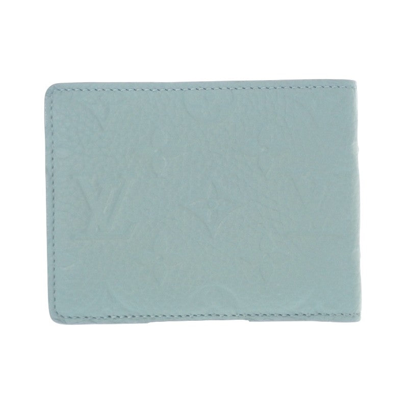 路易威登 LOUIS VUITTON Multiple錢包 M14252 短夾 Taurillon Monogram 灰色 女款【二手】【A級】
