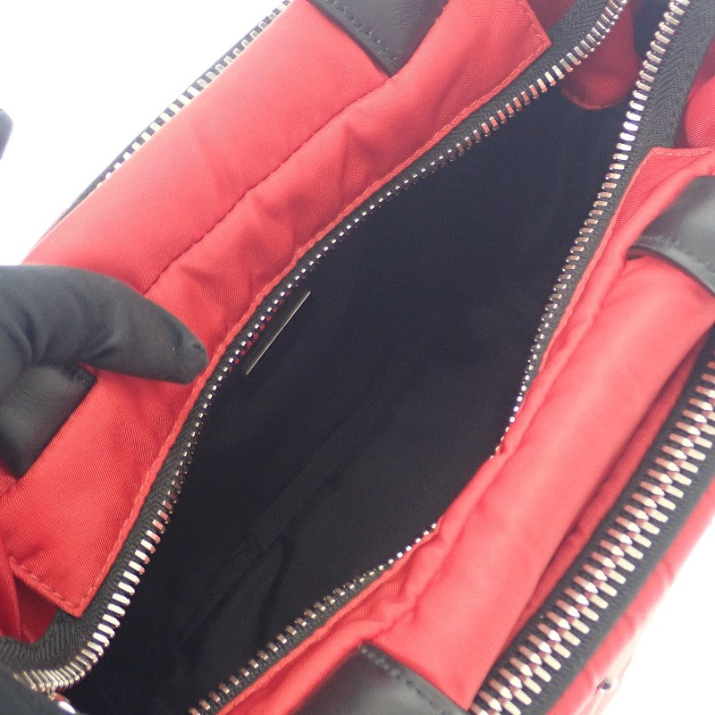 プラダ PRADA TESSUTO POCKET カーゴ スモール 1BG270 トートバッグ ショルダーバッグ ナイロン レザー レッド ブラック シルバー金具 レディース【中古】【ABランク】