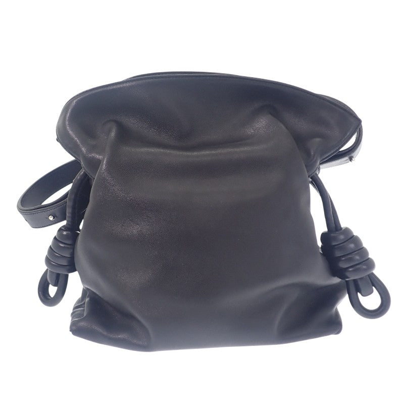 ロエベ LOEWE フラメンコノット スモール 334.30.K63 ショルダーバッグ ハンドバッグ カーフ ブラック シルバー金具 レディース【中古】【ABランク】
