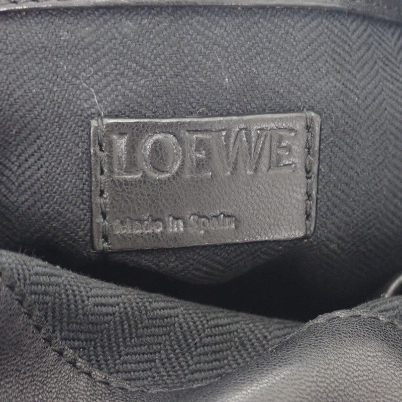 ロエベ LOEWE フラメンコノット スモール 334.30.K63 ショルダーバッグ ハンドバッグ カーフ ブラック シルバー金具 レディース【中古】【ABランク】