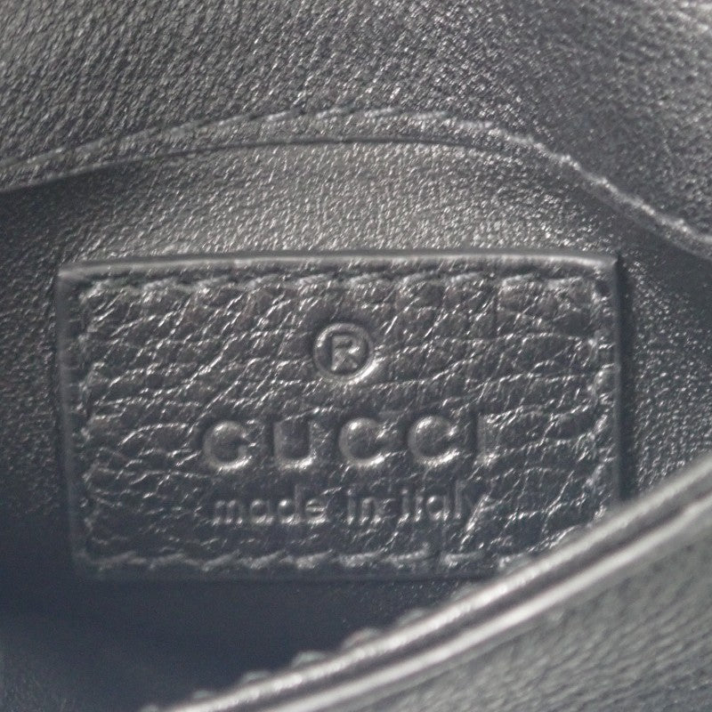 グッチ GUCCI ブロンディ 698635 カードケース レザー ブラック ゴールド金具 レディース【中古】【ABランク】