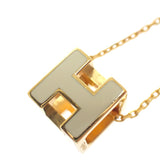 エルメス HERMES カージュドアッシュ Hキューブ ネックレス メタル ゴールド アイボリー ゴールド金具 レディース【中古】【ABランク】